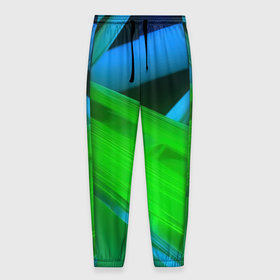 Мужские брюки 3D с принтом Blue  green  abstract , 100% полиэстер | манжеты по низу, эластичный пояс регулируется шнурком, по бокам два кармана без застежек, внутренняя часть кармана из мелкой сетки | 