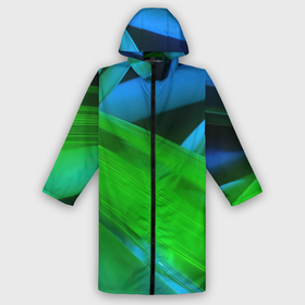 Мужской дождевик 3D с принтом Blue  green  abstract ,  |  | Тематика изображения на принте: 
