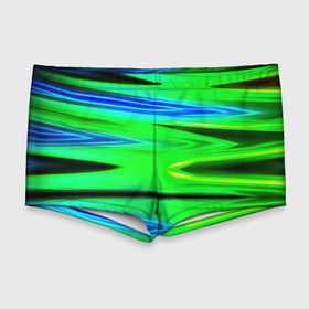Мужские купальные плавки 3D с принтом Green  blut geometry в Тюмени, Полиэстер 85%, Спандекс 15% |  | 