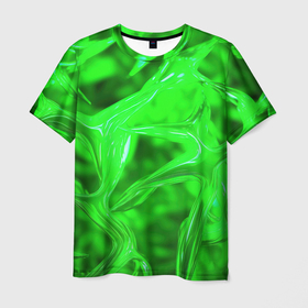 Мужская футболка 3D с принтом Geometry  green в Кировске, 100% полиэфир | прямой крой, круглый вырез горловины, длина до линии бедер | 
