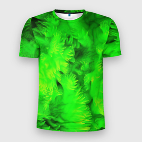 Мужская футболка 3D Slim с принтом Green  abstract   texture , 100% полиэстер с улучшенными характеристиками | приталенный силуэт, круглая горловина, широкие плечи, сужается к линии бедра | 