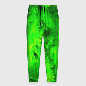 Мужские брюки 3D с принтом Green  abstract   texture , 100% полиэстер | манжеты по низу, эластичный пояс регулируется шнурком, по бокам два кармана без застежек, внутренняя часть кармана из мелкой сетки | 