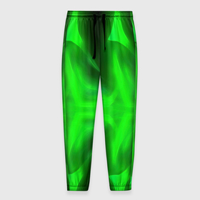 Мужские брюки 3D с принтом Black  green   abstract в Кировске, 100% полиэстер | манжеты по низу, эластичный пояс регулируется шнурком, по бокам два кармана без застежек, внутренняя часть кармана из мелкой сетки | 