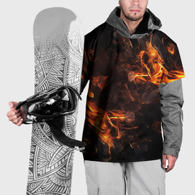 Накидка на куртку 3D с принтом Огонь и  дым в Тюмени, 100% полиэстер |  | 