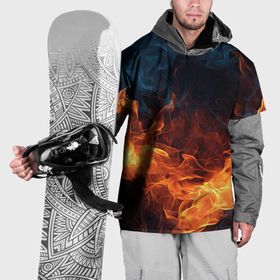Накидка на куртку 3D с принтом Fire  black  background в Курске, 100% полиэстер |  | Тематика изображения на принте: 