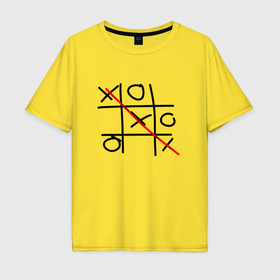 Мужская футболка хлопок Oversize с принтом Крестики нолики игра в Новосибирске, 100% хлопок | свободный крой, круглый ворот, “спинка” длиннее передней части | Тематика изображения на принте: 