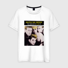 Мужская футболка хлопок с принтом Depeche Mode   The singles 81 85 в Новосибирске, 100% хлопок | прямой крой, круглый вырез горловины, длина до линии бедер, слегка спущенное плечо. | 