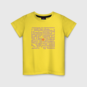 Детская футболка хлопок с принтом Лабиринт  головоломка цель в Кировске, 100% хлопок | круглый вырез горловины, полуприлегающий силуэт, длина до линии бедер | 