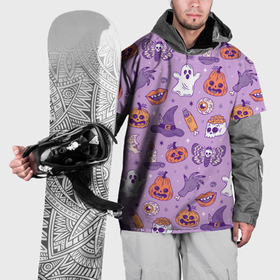 Накидка на куртку 3D с принтом Halloween pattern арт в Новосибирске, 100% полиэстер |  | 