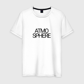 Мужская футболка хлопок с принтом Атмосфера split минимал черный в Тюмени, 100% хлопок | прямой крой, круглый вырез горловины, длина до линии бедер, слегка спущенное плечо. | 