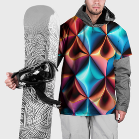 Накидка на куртку 3D с принтом Разноцветные объёмные ромбы узор , 100% полиэстер |  | 