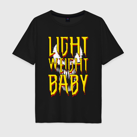 Мужская футболка хлопок Oversize с принтом Light weight baby venom в Тюмени, 100% хлопок | свободный крой, круглый ворот, “спинка” длиннее передней части | 
