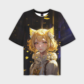 Мужская футболка oversize 3D Грустная девушка кошка: в городе Новоалтайск,  |  |