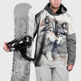 Накидка на куртку 3D с принтом Волчья дружная семья , 100% полиэстер |  | 