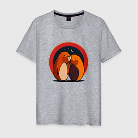 Мужская футболка хлопок с принтом Капибары и любовь в Санкт-Петербурге, 100% хлопок | прямой крой, круглый вырез горловины, длина до линии бедер, слегка спущенное плечо. | 