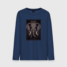 Мужской лонгслив хлопок с принтом Слон с красивыми узорами в Санкт-Петербурге, 100% хлопок |  | Тематика изображения на принте: 