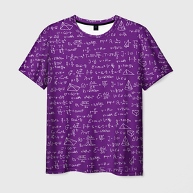 Мужская футболка 3D с принтом Паттерн формулы мадам Менделеева в Курске, 100% полиэфир | прямой крой, круглый вырез горловины, длина до линии бедер | 
