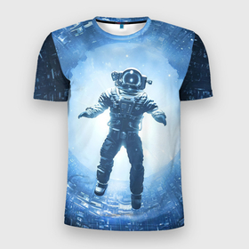 Мужская футболка 3D Slim с принтом Starfield lost in space в Екатеринбурге, 100% полиэстер с улучшенными характеристиками | приталенный силуэт, круглая горловина, широкие плечи, сужается к линии бедра | Тематика изображения на принте: 
