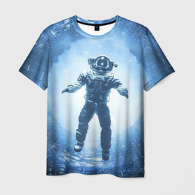 Мужская футболка 3D с принтом Starfield lost in space в Екатеринбурге, 100% полиэфир | прямой крой, круглый вырез горловины, длина до линии бедер | Тематика изображения на принте: 