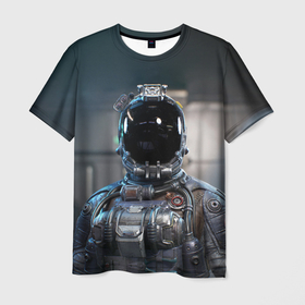 Мужская футболка 3D с принтом Starfield astronaut в Новосибирске, 100% полиэфир | прямой крой, круглый вырез горловины, длина до линии бедер | 