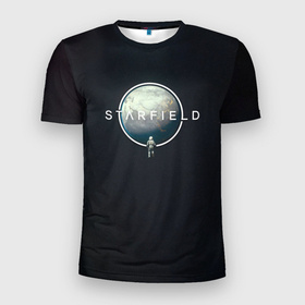 Мужская футболка 3D Slim с принтом Starfield lost in spaсe в Петрозаводске, 100% полиэстер с улучшенными характеристиками | приталенный силуэт, круглая горловина, широкие плечи, сужается к линии бедра | 