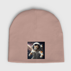 Мужская шапка демисезонная с принтом Кот астронавт cosmos collection в Тюмени,  |  | Тематика изображения на принте: 