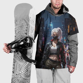 Накидка на куртку 3D с принтом Уличная хулиганка в Санкт-Петербурге, 100% полиэстер |  | 