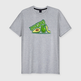 Мужская футболка хлопок Slim с принтом Green avocado в Кировске, 92% хлопок, 8% лайкра | приталенный силуэт, круглый вырез ворота, длина до линии бедра, короткий рукав | 