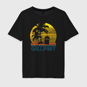 Мужская футболка хлопок Oversize с принтом Gallifrey в Курске, 100% хлопок | свободный крой, круглый ворот, “спинка” длиннее передней части | 