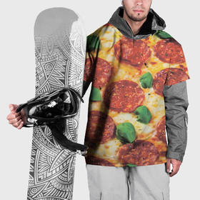 Накидка на куртку 3D с принтом Пицца с зеленью в Новосибирске, 100% полиэстер |  | 
