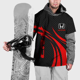 Накидка на куртку 3D с принтом Honda CR V   красный и карбон , 100% полиэстер |  | 