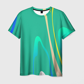 Мужская футболка 3D с принтом Абстрактное изображение, линии в Белгороде, 100% полиэфир | прямой крой, круглый вырез горловины, длина до линии бедер | 