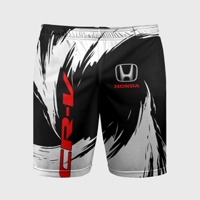 Мужские шорты спортивные с принтом Honda   белые краски в Тюмени,  |  | 