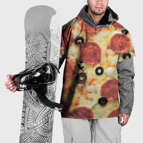 Накидка на куртку 3D с принтом Пицца с оливками в Новосибирске, 100% полиэстер |  | Тематика изображения на принте: 