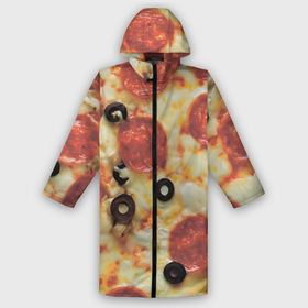 Мужской дождевик 3D с принтом Пицца с оливками ,  |  | Тематика изображения на принте: 