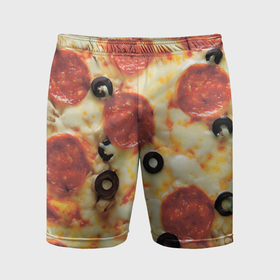 Мужские шорты спортивные с принтом Пицца с оливками ,  |  | 