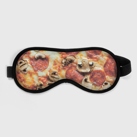 Маска для сна 3D с принтом Пицца с грибами в Тюмени, внешний слой — 100% полиэфир, внутренний слой — 100% хлопок, между ними — поролон |  | 