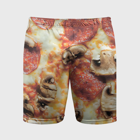 Мужские шорты спортивные с принтом Пицца с грибами в Тюмени,  |  | 