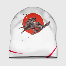 Шапка 3D с принтом Кибер самурай в городе Новоалтайск, 100% полиэстер | универсальный размер, печать по всей поверхности изделия | 