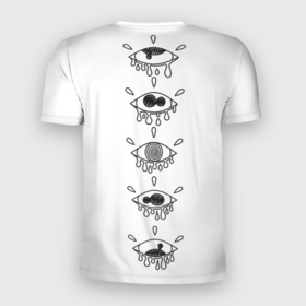Мужская футболка 3D Slim с принтом Глаза мистических существ в Курске, 100% полиэстер с улучшенными характеристиками | приталенный силуэт, круглая горловина, широкие плечи, сужается к линии бедра | 