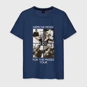 Мужская футболка хлопок с принтом Depeche Mode   101 Band в Санкт-Петербурге, 100% хлопок | прямой крой, круглый вырез горловины, длина до линии бедер, слегка спущенное плечо. | Тематика изображения на принте: 