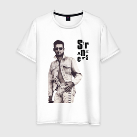 Мужская футболка хлопок с принтом Depeche Mode   Dave Gahan Pistols в Петрозаводске, 100% хлопок | прямой крой, круглый вырез горловины, длина до линии бедер, слегка спущенное плечо. | 