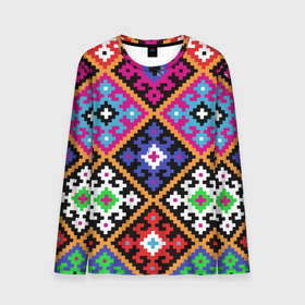 Мужской лонгслив 3D с принтом Колорит в Ухте, 100% полиэстер | длинные рукава, круглый вырез горловины, полуприлегающий силуэт | 