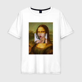 Мужская футболка хлопок Oversize с принтом Лиза с чупа чупсом в Санкт-Петербурге, 100% хлопок | свободный крой, круглый ворот, “спинка” длиннее передней части | 