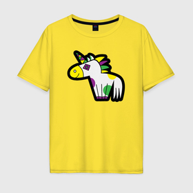 Мужская футболка хлопок Oversize с принтом Little unicorn , 100% хлопок | свободный крой, круглый ворот, “спинка” длиннее передней части | 