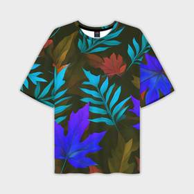 Мужская футболка oversize 3D с принтом Осенние листья клён и дуб в Тюмени,  |  | Тематика изображения на принте: 