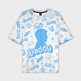 Мужская футболка oversize 3D с принтом Папочка   силуэт Кена: паттерн синий в Санкт-Петербурге,  |  | 
