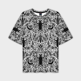 Мужская футболка oversize 3D с принтом Bats and moths   gothic pattern в Петрозаводске,  |  | 