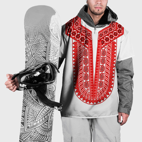 Накидка на куртку 3D с принтом Красная славянская вышиванка в Курске, 100% полиэстер |  | 