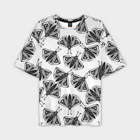 Мужская футболка oversize 3D с принтом Butterflies   gothic pattern ,  |  | Тематика изображения на принте: 